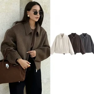 Autumn Jackets Women's 2025 New Coats Chic Loose Lapel Warm Street Women's Jackets Simple Casual Joker Youth Outerwear